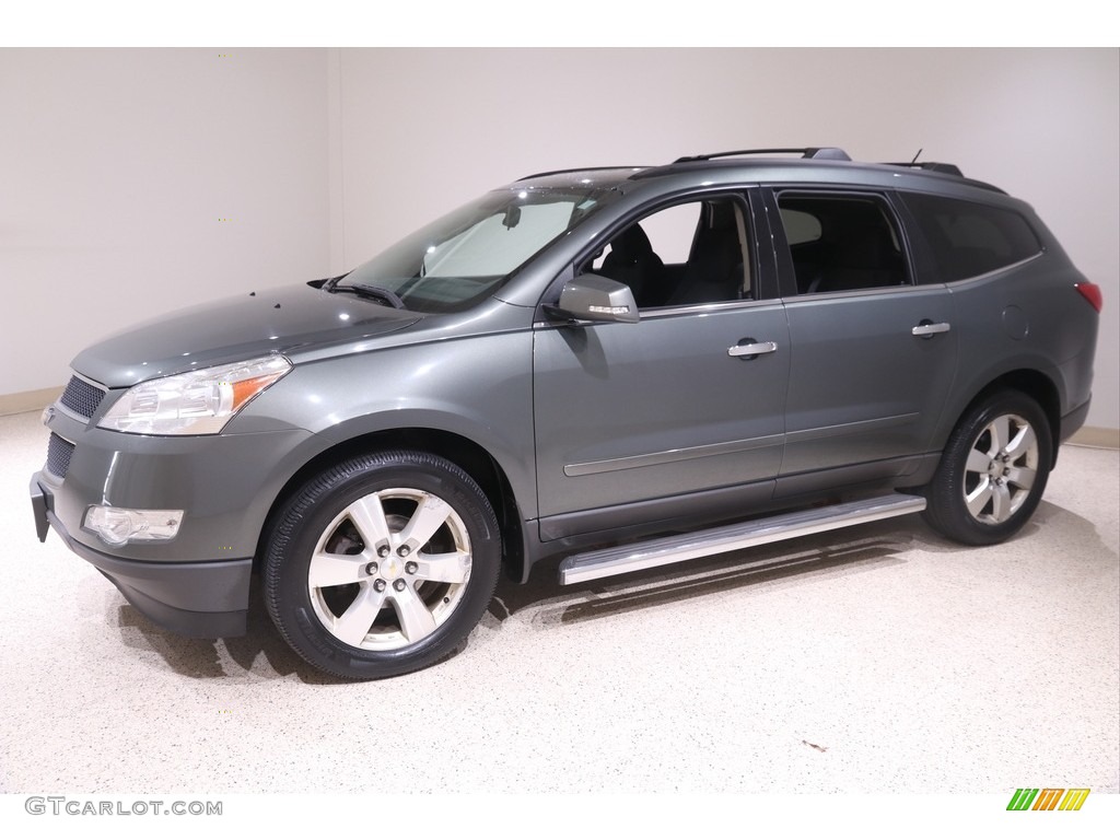 2011 Traverse LT - Steel Green Metallic / Ebony/Ebony photo #3