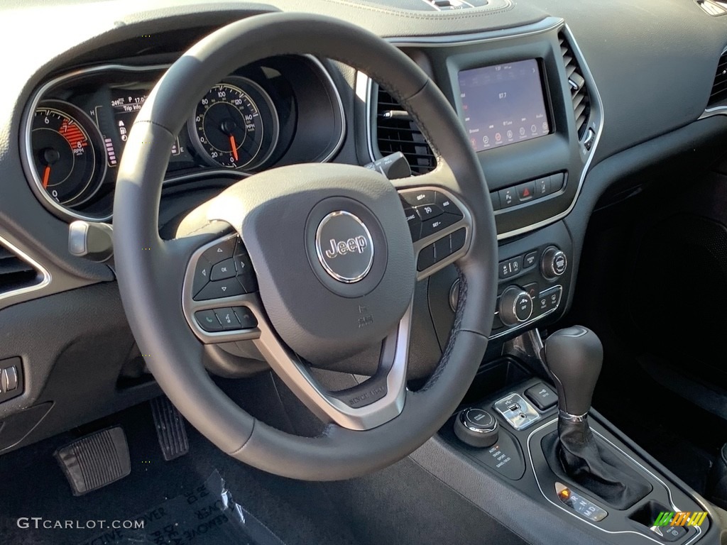 2021 Jeep Cherokee Latitude Lux 4x4 Black Steering Wheel Photo #141368061