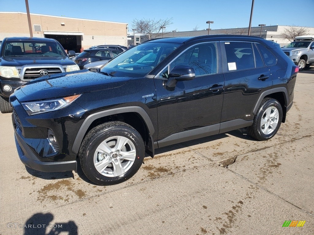 2021 RAV4 XLE AWD Hybrid - Midnight Black Metallic / Light Gray photo #1