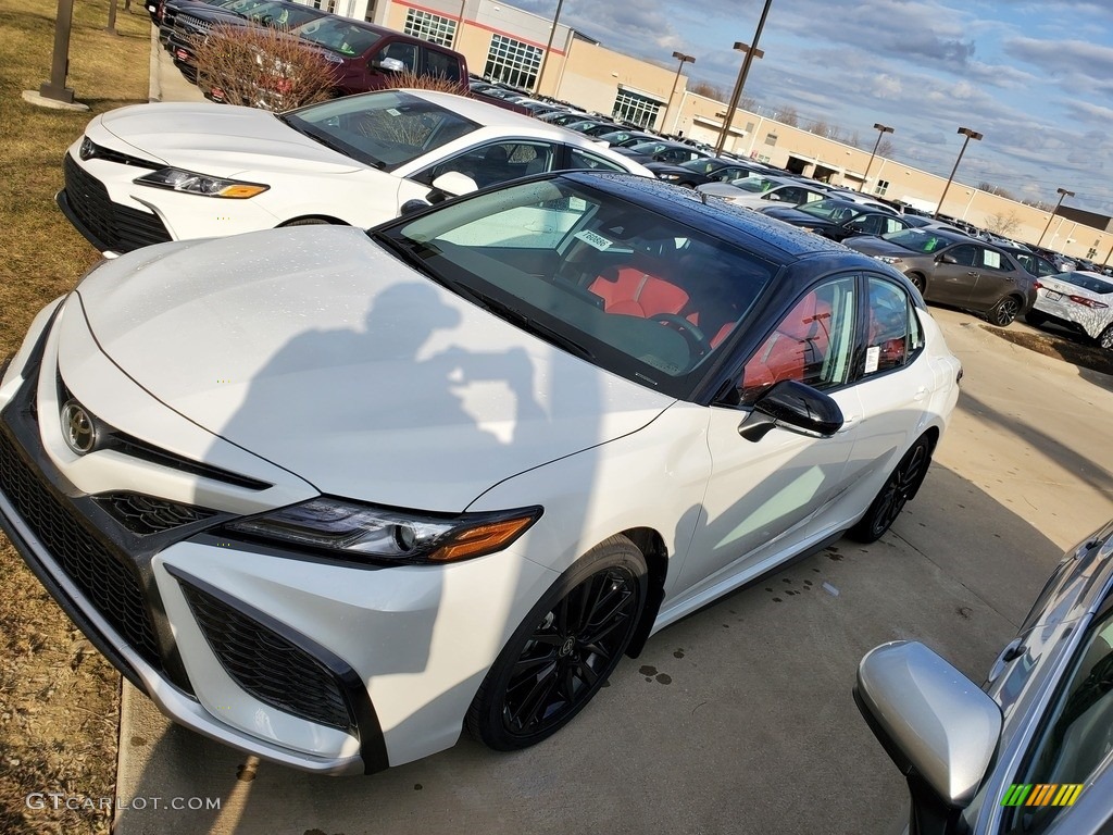 2021 Camry XSE AWD - Wind Chill Pearl / Cockpit Red photo #1