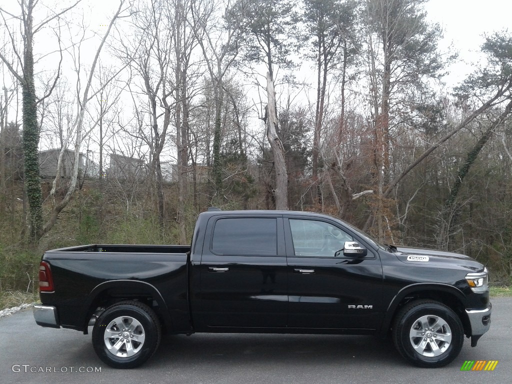 Diamond Black Crystal Pearl 2021 Ram 1500 Laramie Crew Cab 4x4 Exterior Photo #141376430