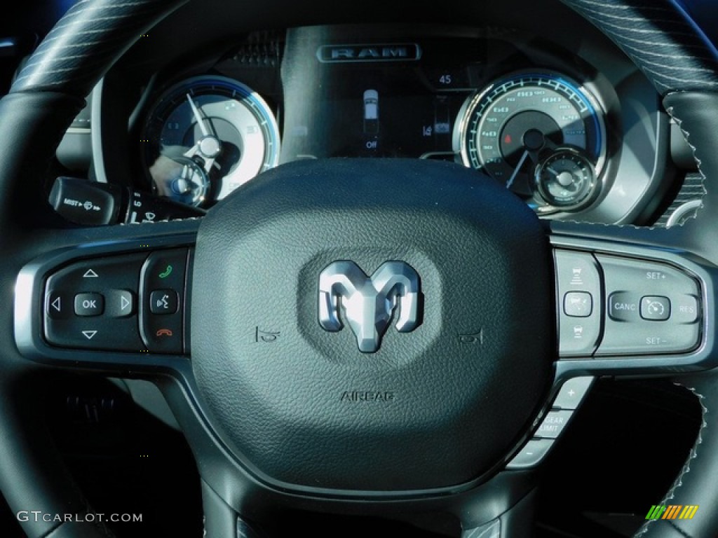 2021 Ram 1500 Limited Crew Cab 4x4 Black Steering Wheel Photo #141377801