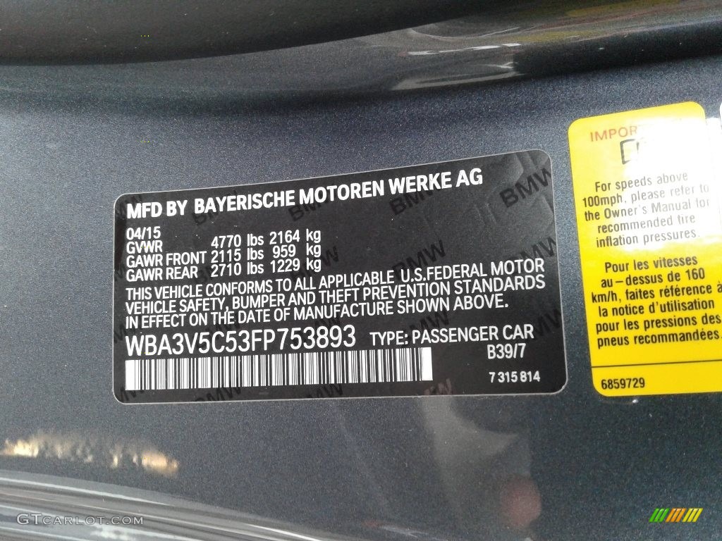 2015 BMW 4 Series 428i Convertible Color Code Photos
