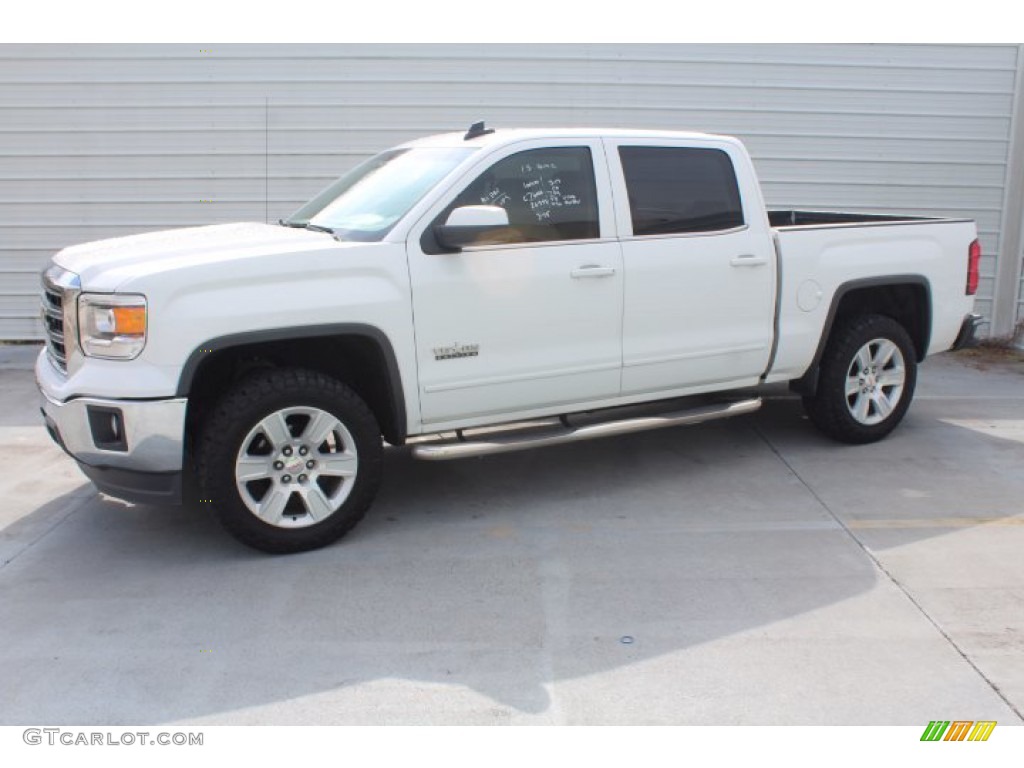 Summit White 2015 GMC Sierra 1500 SLE Crew Cab Exterior Photo #141380680