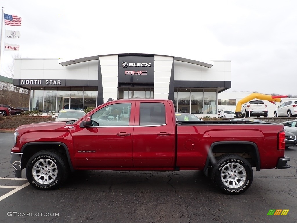 2018 Sierra 1500 SLE Double Cab 4WD - Red Quartz Tintcoat / Cocoa/­Dune photo #1