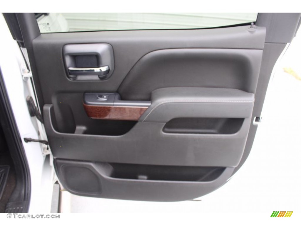 2015 GMC Sierra 1500 SLE Crew Cab Jet Black Door Panel Photo #141381080