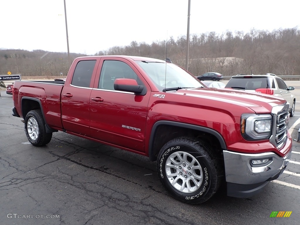 2018 Sierra 1500 SLE Double Cab 4WD - Red Quartz Tintcoat / Cocoa/­Dune photo #4