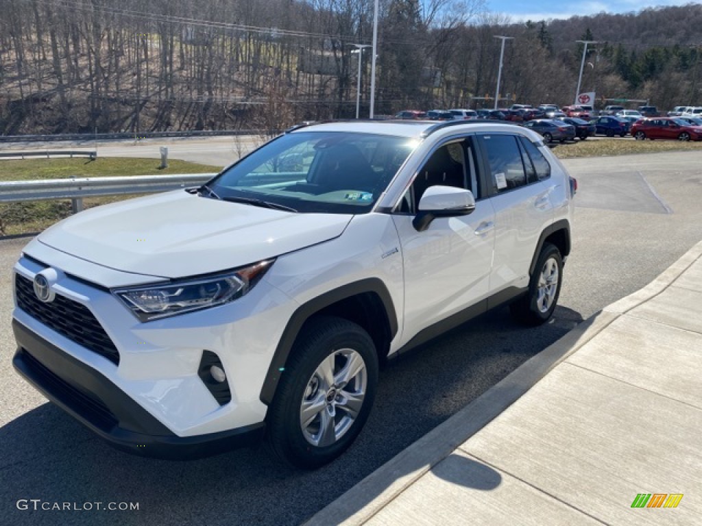 2021 RAV4 XLE AWD Hybrid - Super White / Black photo #13