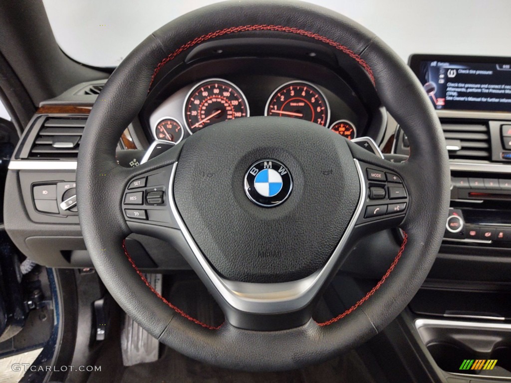 2015 BMW 4 Series 428i Coupe Black Steering Wheel Photo #141381415