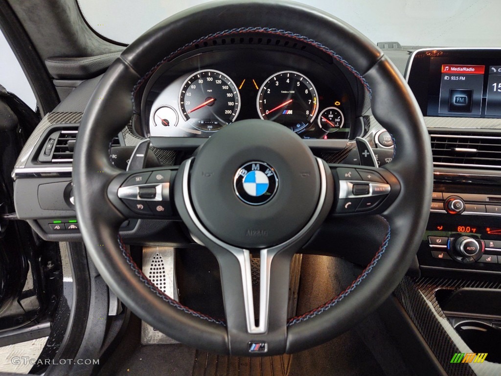 2018 BMW M6 Gran Coupe Black Steering Wheel Photo #141382450