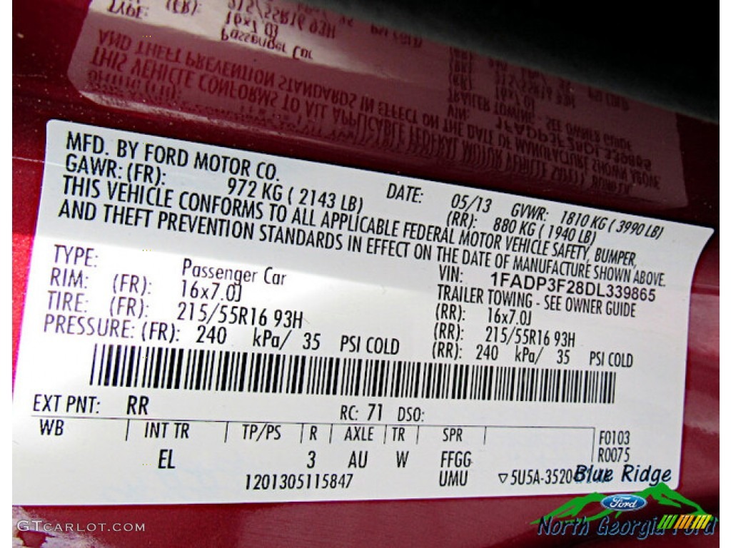 2013 Focus SE Sedan - Ruby Red / Medium Light Stone photo #24