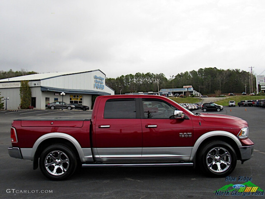 2015 1500 Laramie Long Horn Crew Cab 4x4 - Deep Cherry Red Crystal Pearl / Canyon Brown/Light Frost photo #6