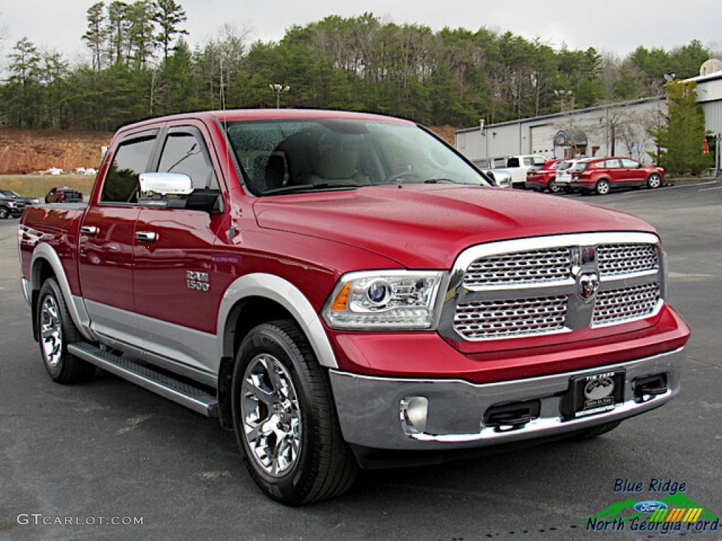 2015 1500 Laramie Long Horn Crew Cab 4x4 - Deep Cherry Red Crystal Pearl / Canyon Brown/Light Frost photo #7