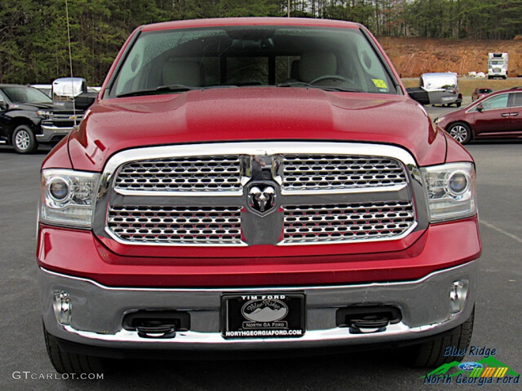 2015 1500 Laramie Long Horn Crew Cab 4x4 - Deep Cherry Red Crystal Pearl / Canyon Brown/Light Frost photo #8
