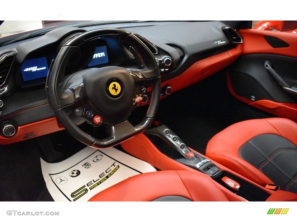 Rosso/Nero Interior 2019 Ferrari 488 Spider Photo #141387841
