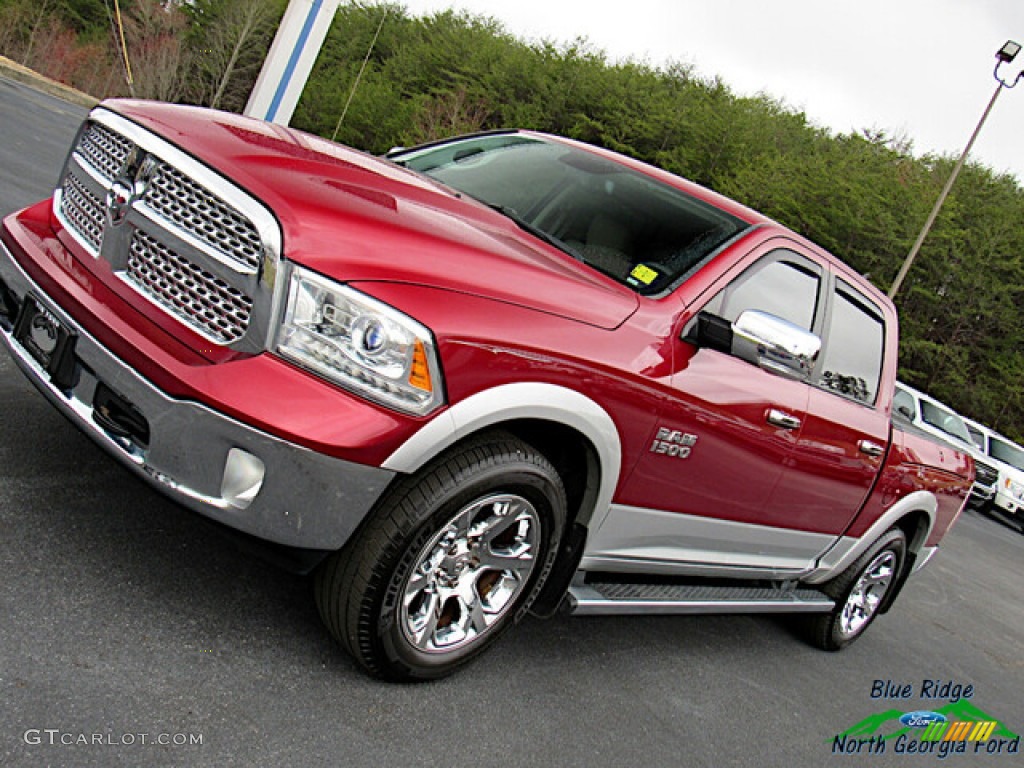 Deep Cherry Red Crystal Pearl 2015 Ram 1500 Laramie Long Horn Crew Cab 4x4 Exterior Photo #141388006