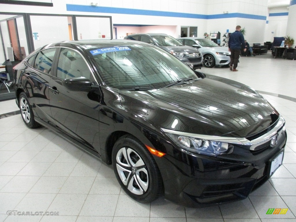 2018 Civic LX Sedan - Burgundy Night Pearl / Gray photo #3