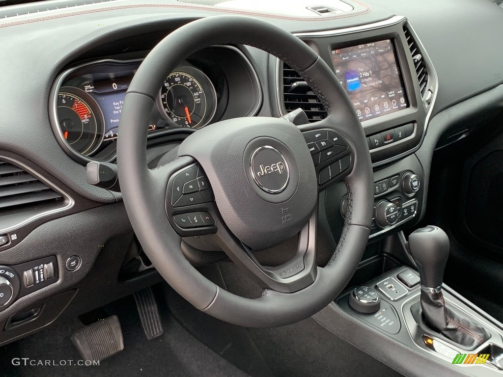 2021 Jeep Cherokee Traihawk 4x4 Black Steering Wheel Photo #141392939