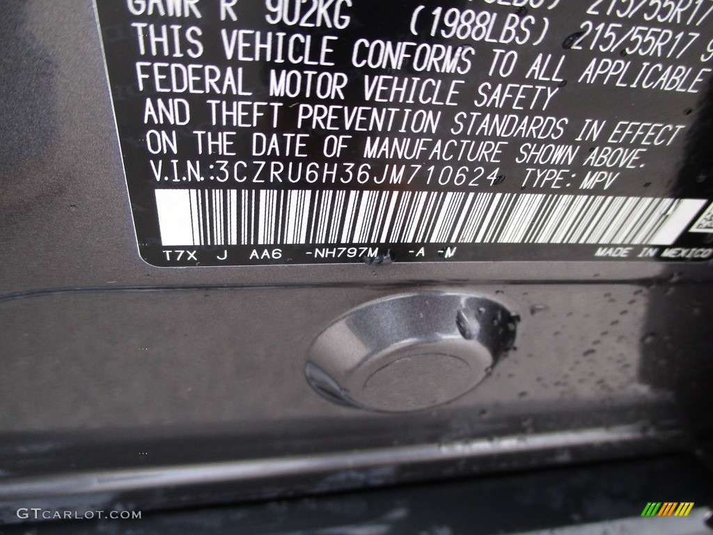 2018 HR-V Color Code NH797M for Modern Steel Metallic Photo #141393784