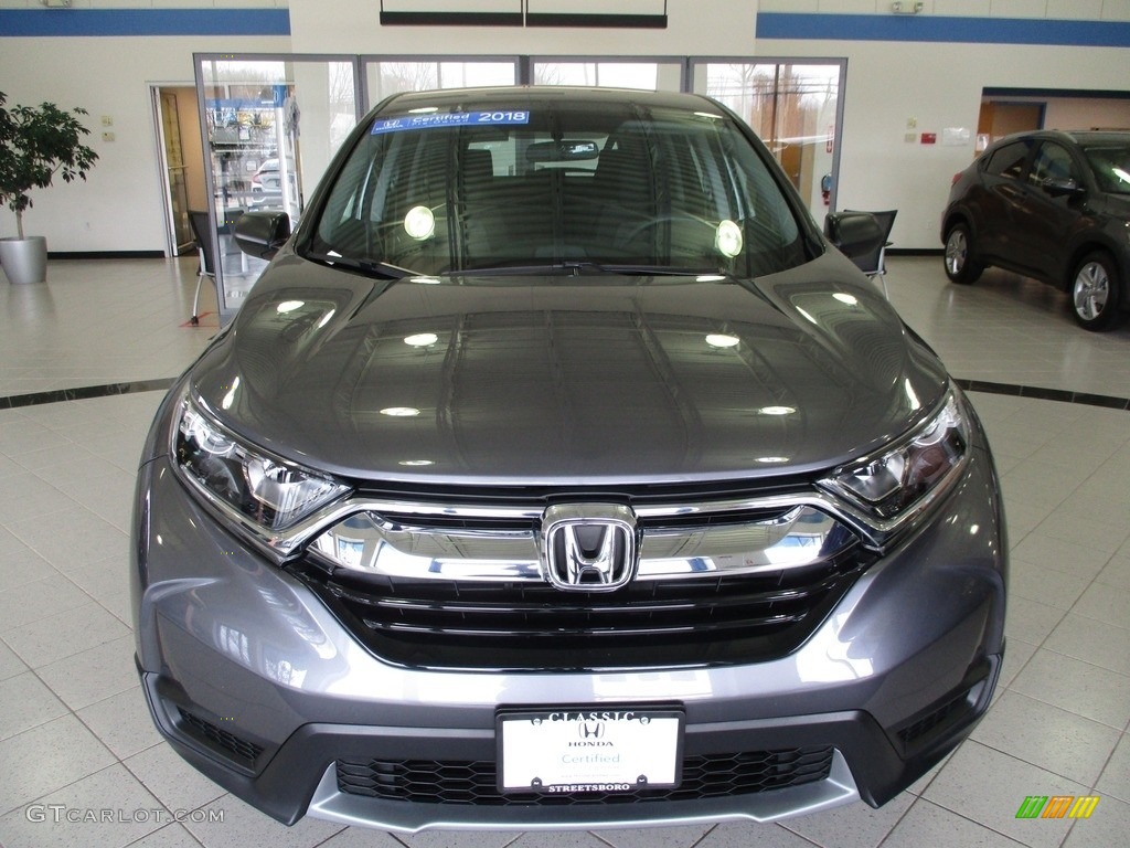 2018 CR-V LX AWD - Modern Steel Metallic / Black photo #2