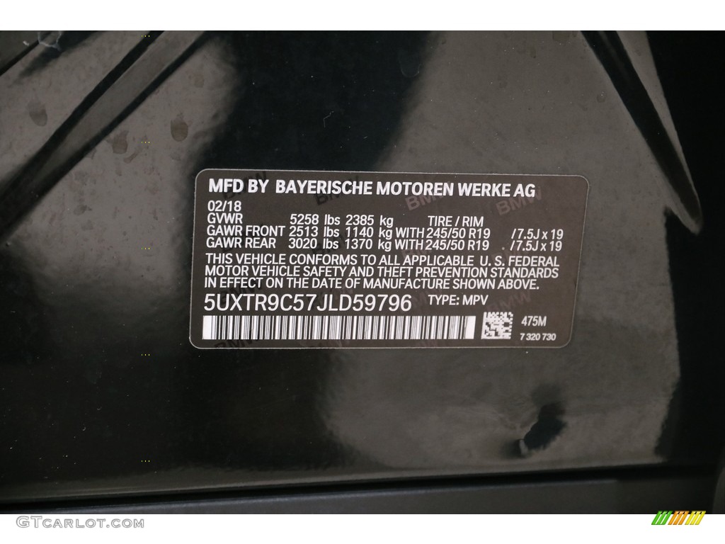 2018 X3 xDrive30i - Black Sapphire Metallic / Black photo #25