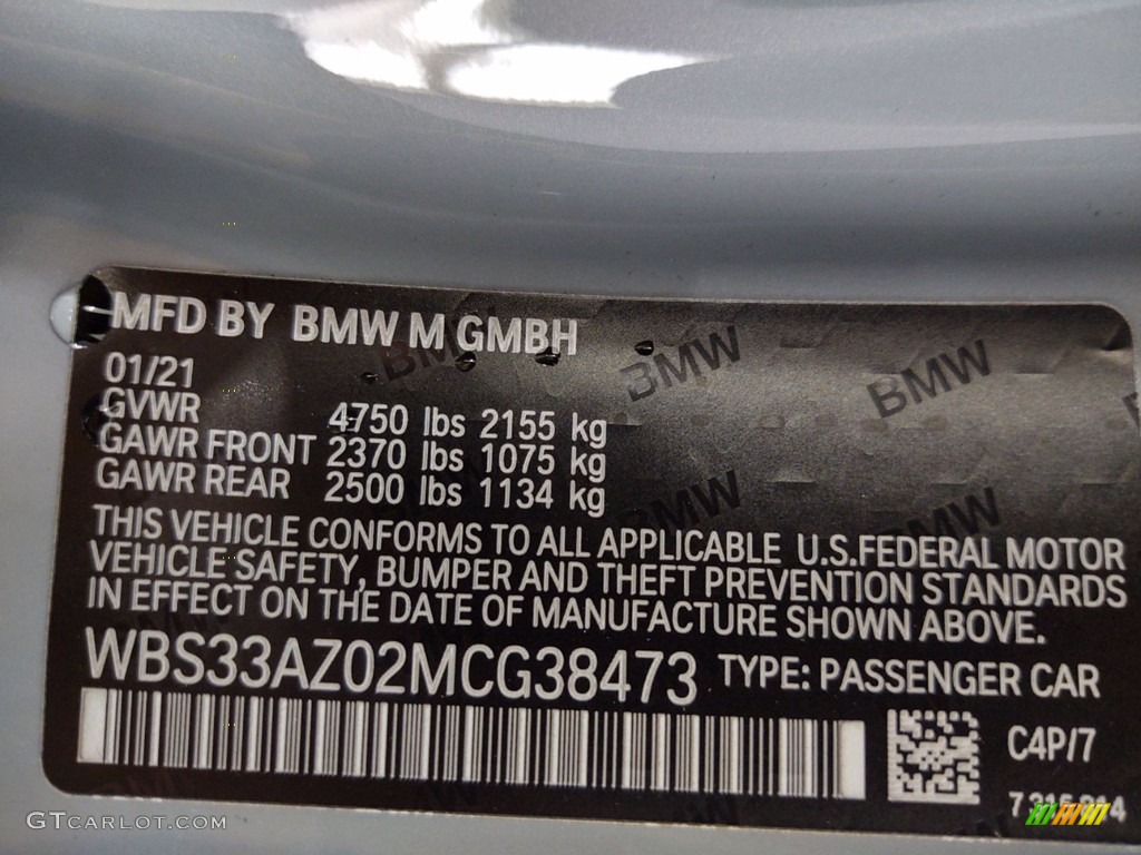 2021 M4 Color Code C4P for Brooklyn Gray Metallic Photo #141404736