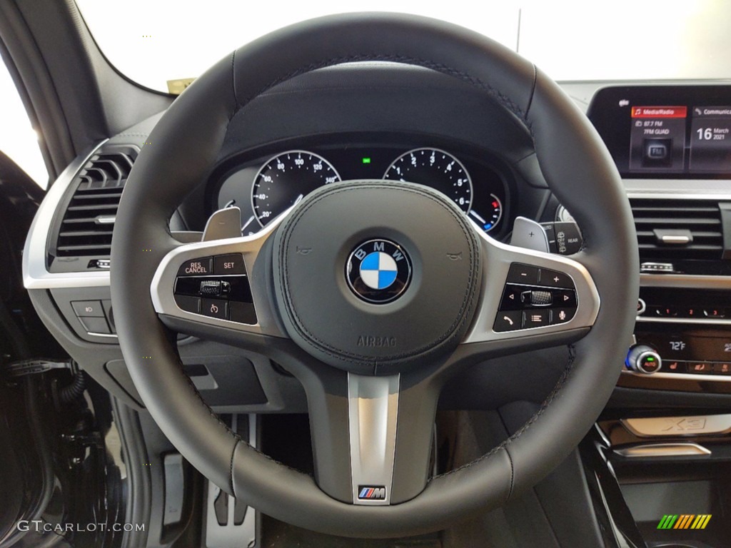 2021 BMW X3 sDrive30i Cognac Steering Wheel Photo #141405210