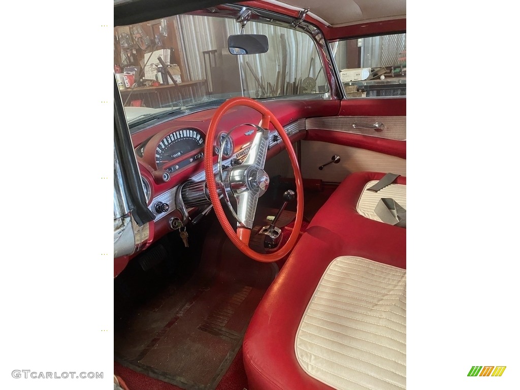 Red/White Interior 1955 Ford Thunderbird Convertible Photo #141408947