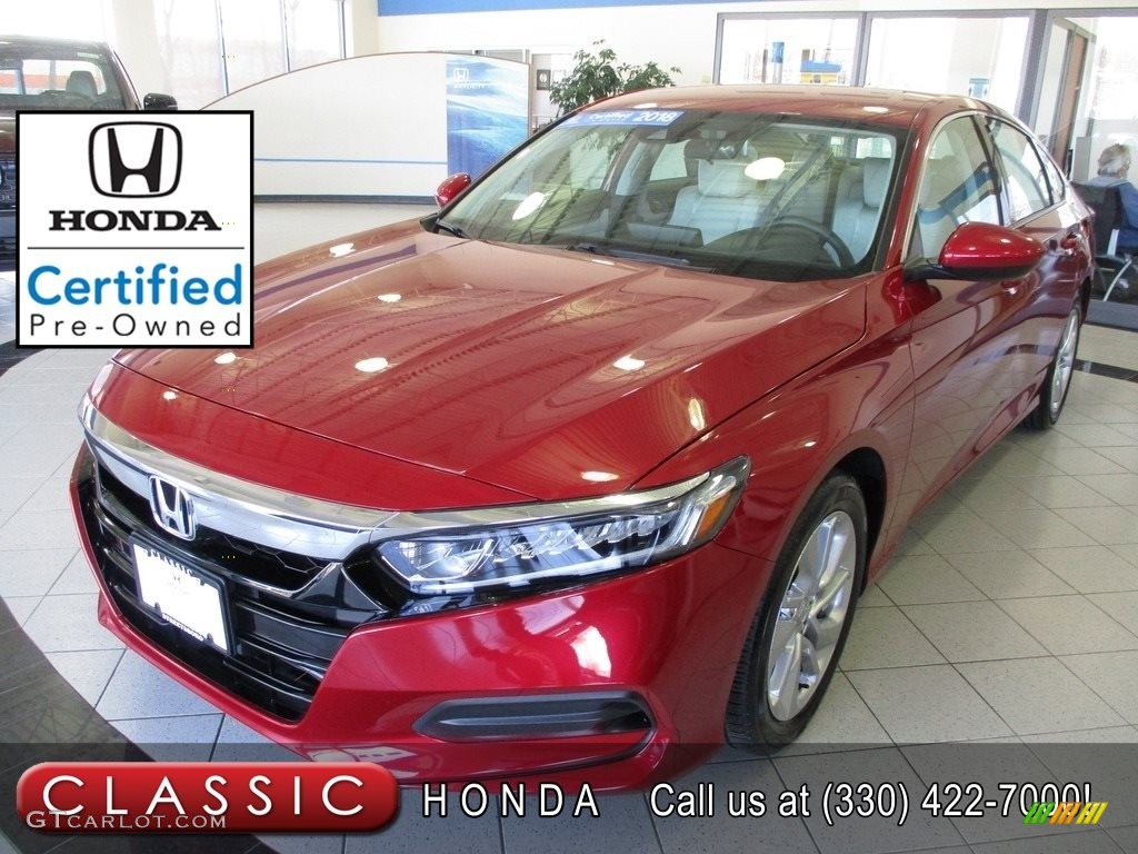 2018 Accord LX Sedan - Radiant Red Metallic / Ivory photo #1