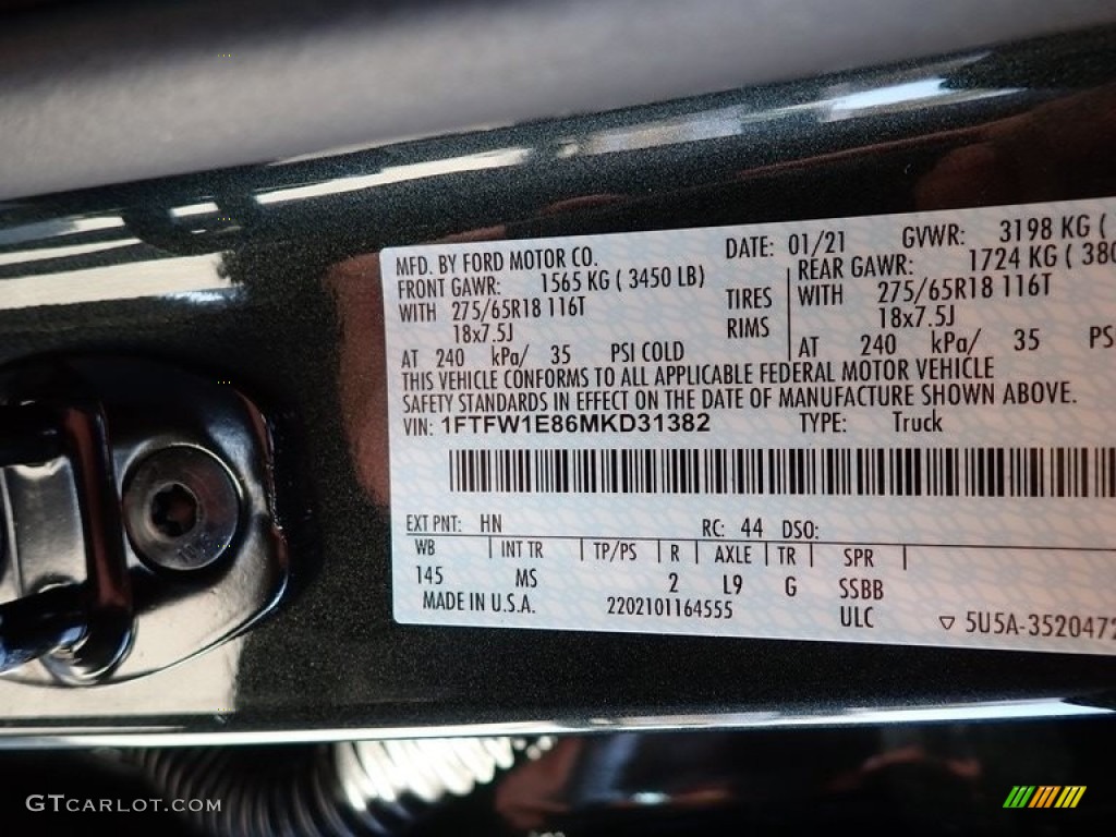 2021 F150 Color Code HN for Guard Photo #141409445