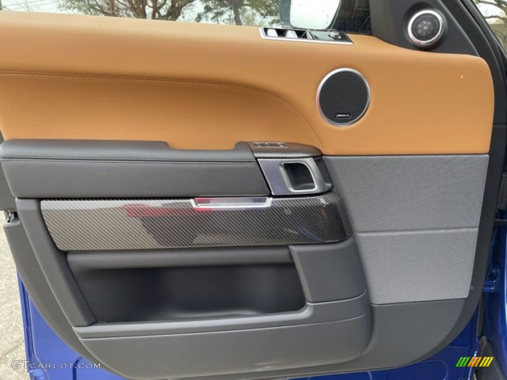 2021 Land Rover Range Rover Sport SVR Carbon Edition Vintage Tan/Ebony Door Panel Photo #141411665