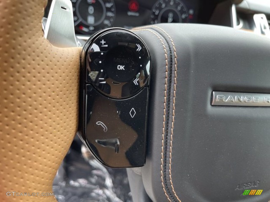 2021 Land Rover Range Rover Sport SVR Carbon Edition Vintage Tan/Ebony Steering Wheel Photo #141411731