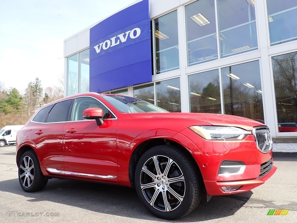 2018 XC60 T6 AWD Inscription - Fusion Red Metallic / Blonde photo #1