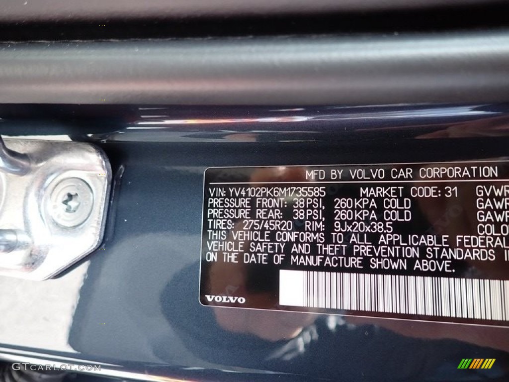 2021 XC90 T5 AWD Momentum - Denim Blue Metallic / Blonde/Charcoal photo #11