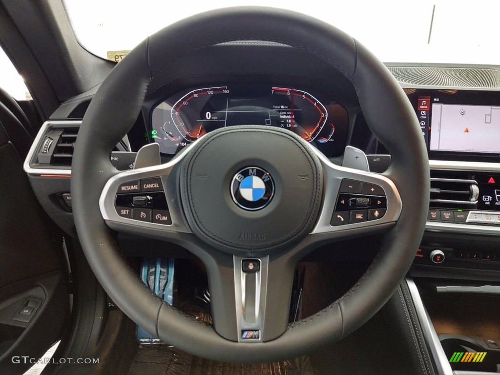 2021 BMW 4 Series 430i Coupe Black Steering Wheel Photo #141416960