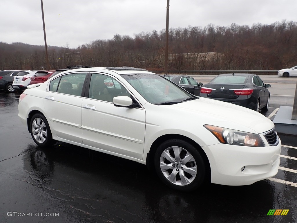 2010 Accord EX-L V6 Sedan - White Diamond Pearl / Ivory photo #4