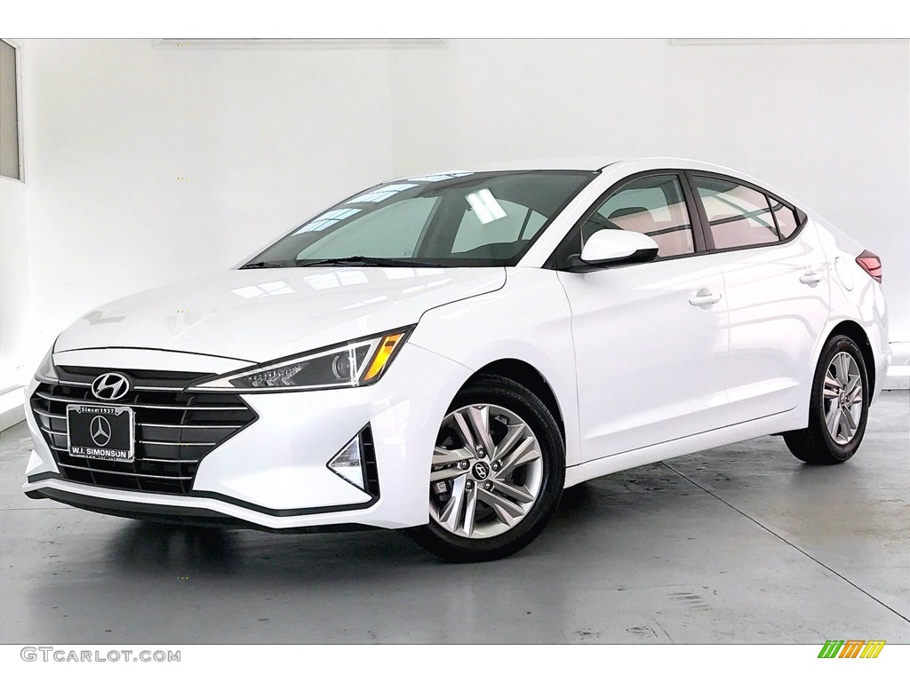 2019 Elantra SEL - Quartz White Pearl / Beige photo #11