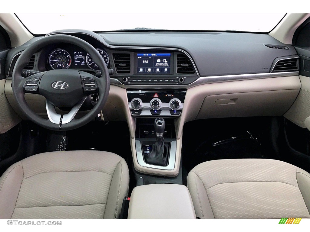 2019 Elantra SEL - Quartz White Pearl / Beige photo #14