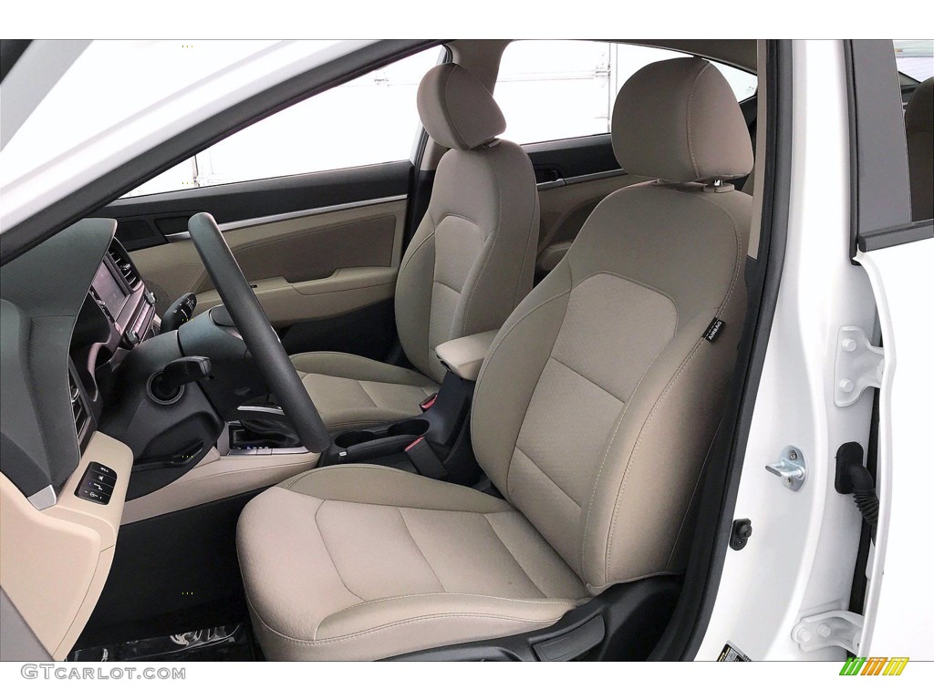 2019 Elantra SEL - Quartz White Pearl / Beige photo #17
