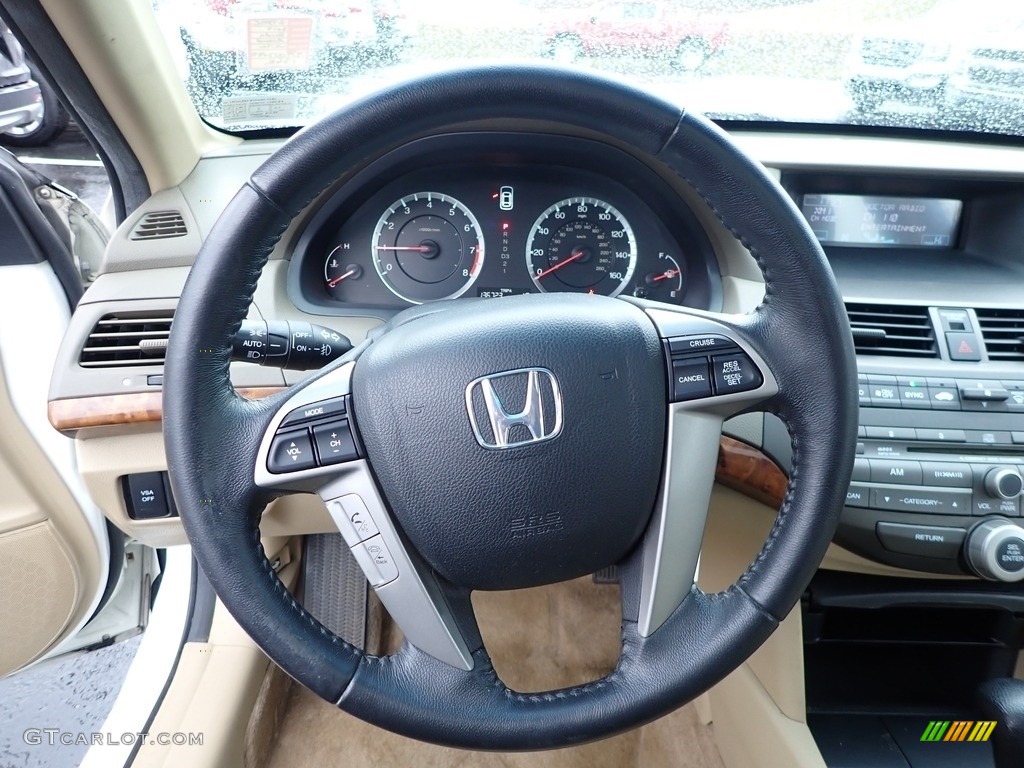 2010 Accord EX-L V6 Sedan - White Diamond Pearl / Ivory photo #23
