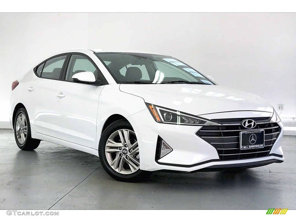 2019 Elantra SEL - Quartz White Pearl / Beige photo #32