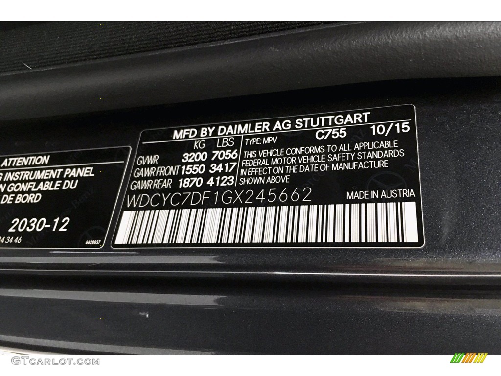 2016 Mercedes-Benz G 63 AMG Color Code Photos