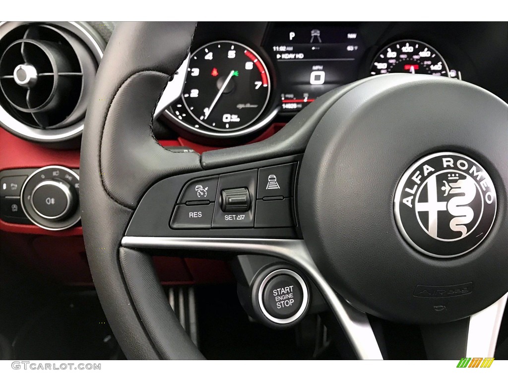 2018 Alfa Romeo Giulia Ti Sport Black/Red Steering Wheel Photo #141426641