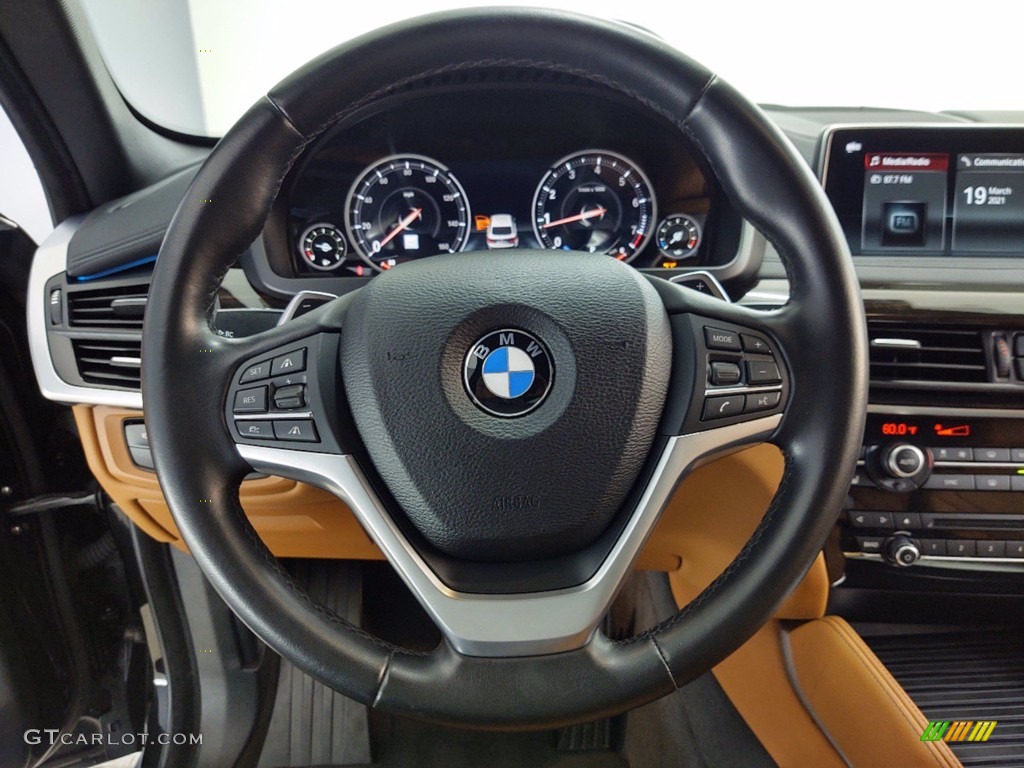 2018 BMW X6 sDrive35i Cognac Steering Wheel Photo #141429441