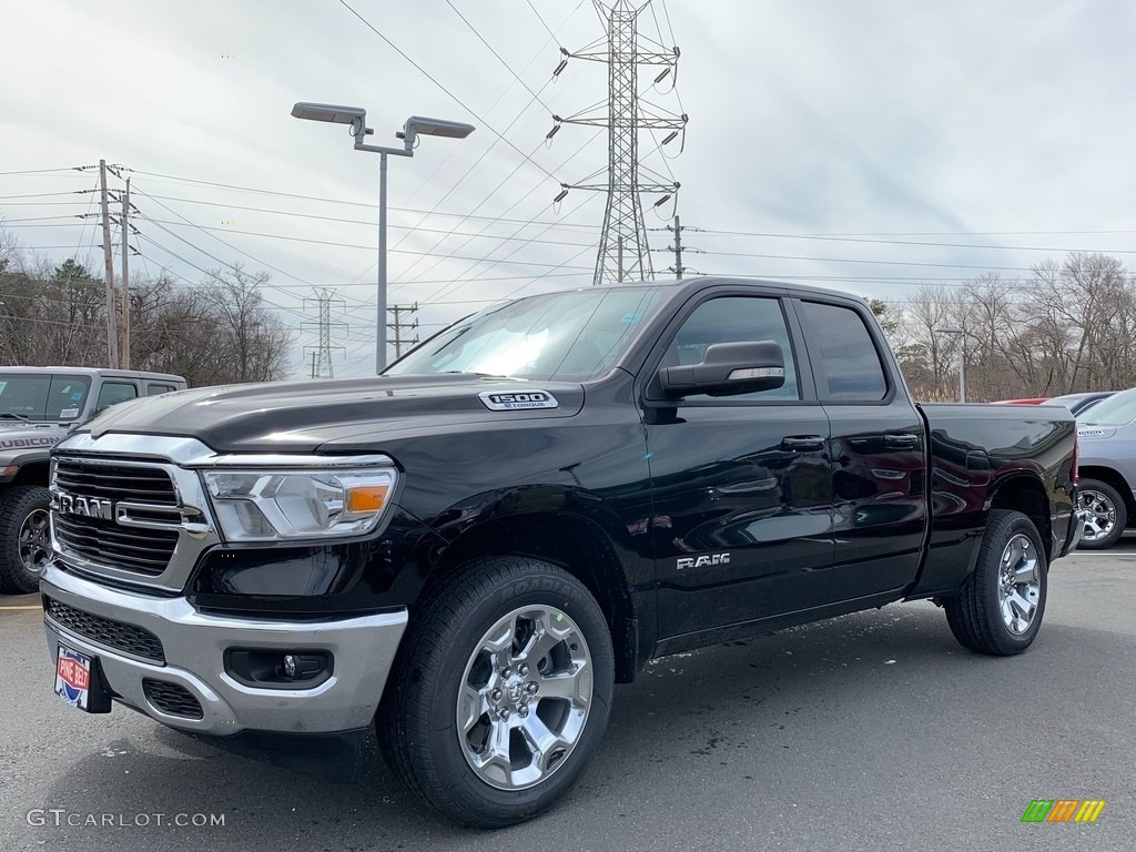 Diamond Black Crystal Pearl 2021 Ram 1500 Big Horn Quad Cab 4x4 Exterior Photo #141429568