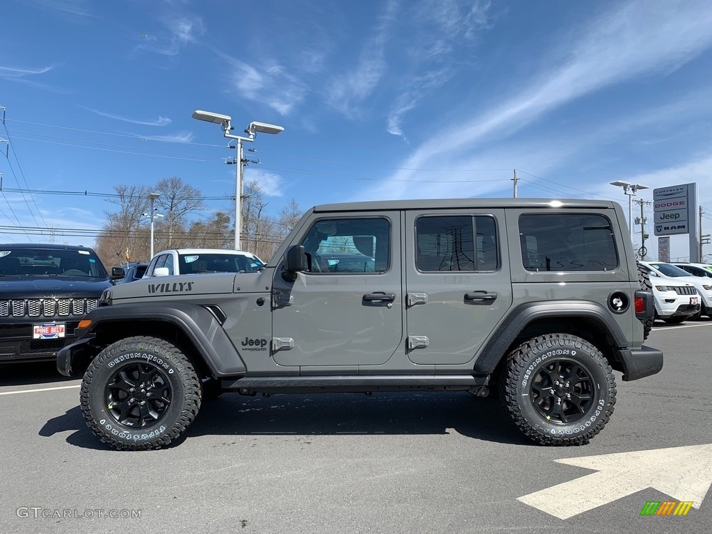 Sting-Gray 2021 Jeep Wrangler Unlimited Willys 4x4 Exterior Photo #141429997