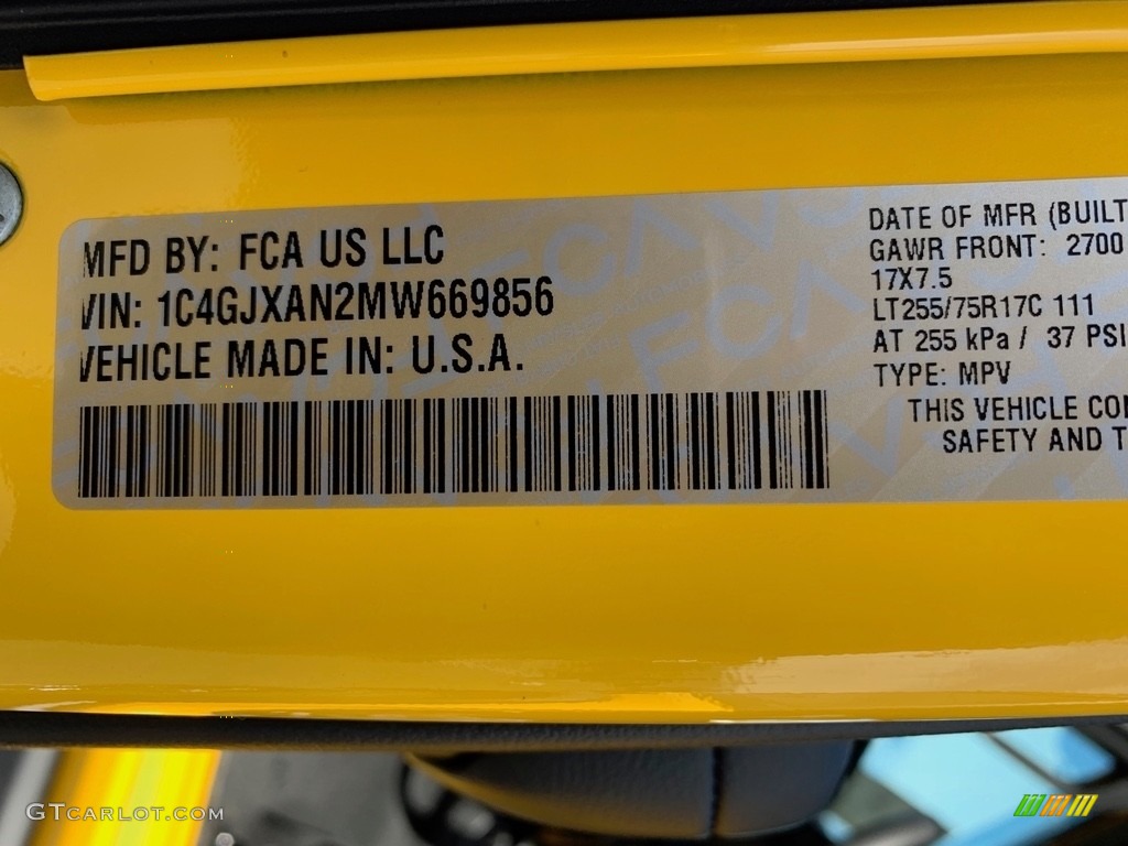 2021 Wrangler Willys 4x4 - Hellayella / Black photo #10