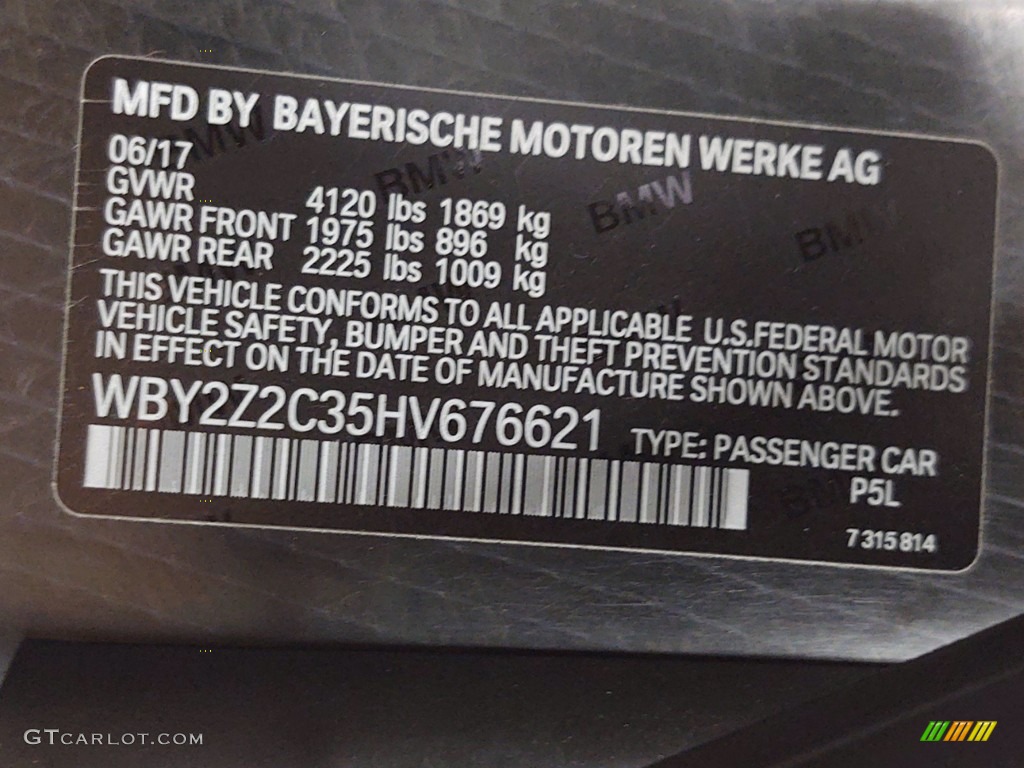 2017 BMW i8 Standard i8 Model Color Code Photos