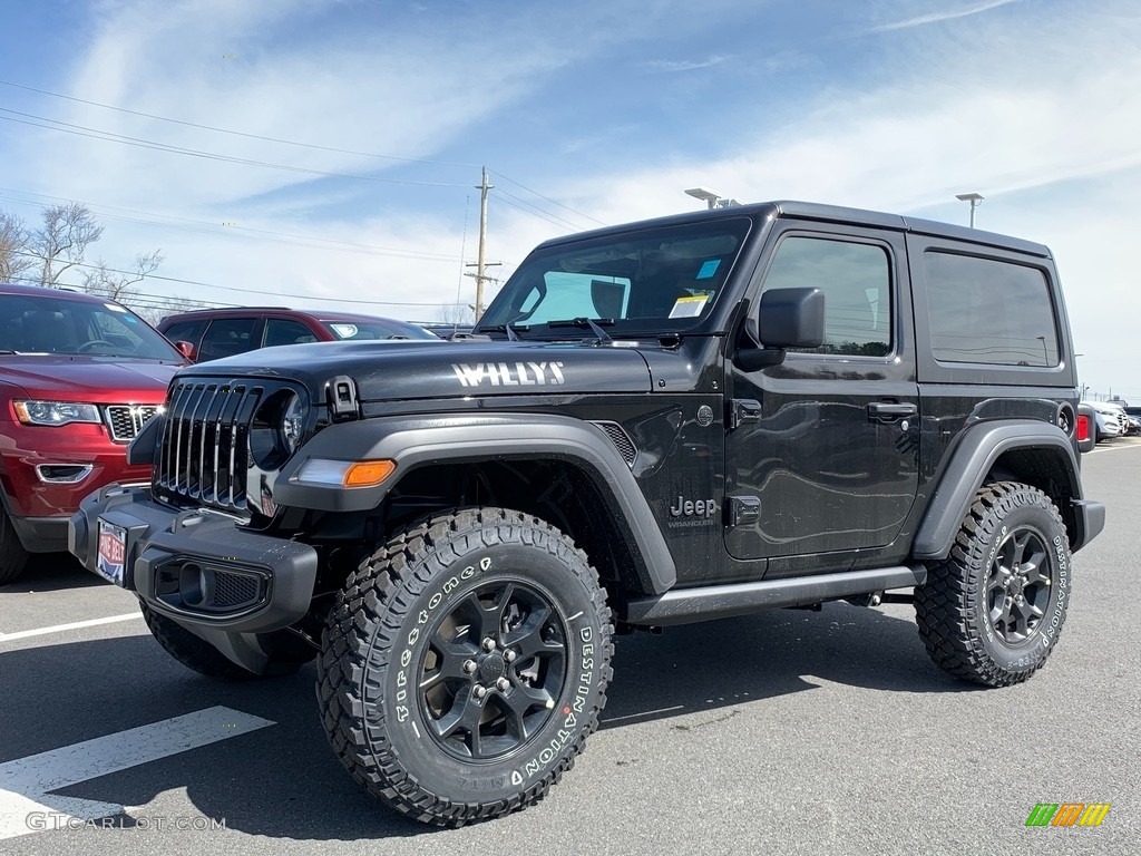 Black 2021 Jeep Wrangler Willys 4x4 Exterior Photo #141431353