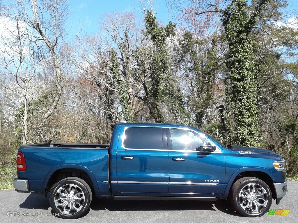 Patriot Blue Pearl 2021 Ram 1500 Limited Crew Cab 4x4 Exterior Photo